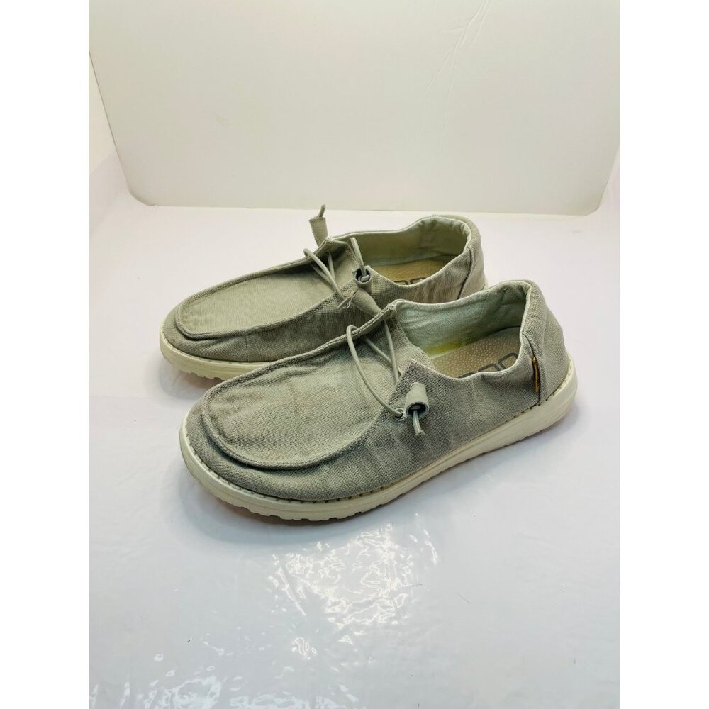 Hey Dude Wendy Chambray Light Grey Slip On Shoes Size 9